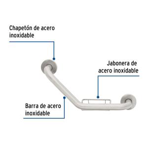 AGARRADERA PARA BAÑO CURVA FOSET 32 MM. Ø C/JANBONERA 40 CM.