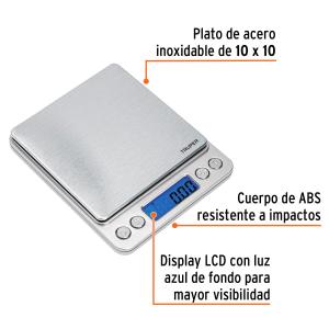BALANZA DIGITAL TRUPER PARA COCINA 0.1 A 500 GR. BASE-05B
