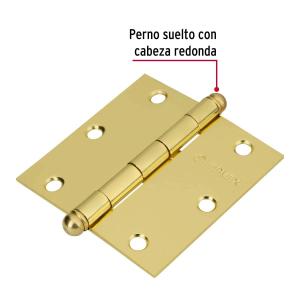 BISAGRA DE ACERO HERMEX BRONCEADA CON RULEMAN DE 3.1/2