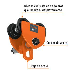 CARRO DE TRASLACION TRUPER PARA APAREJOS DE 1 TON