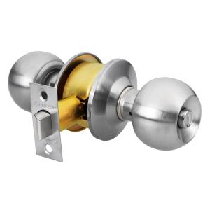 CERRADURA DE POMO HERMEX BASIC LLAVIN ESFERA CROMO MATE