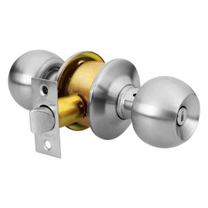 CERRADURA DE POMO HERMEX BASIC LLAVIN ESFERA CROMO MATE