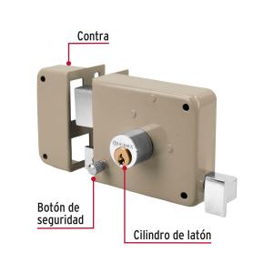 CERRADURA SOBREPONER HERMEX PUERTA IZQUIERDA CS-70I