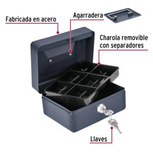 COFRE SEGURIDAD HERMEX NEGRO 150 X 120 X 80 MM. CADI-15