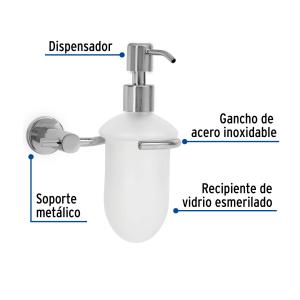 DISPENSADOR JABON BAÑO FOSET ELEMENT METAL CROMADO ELA-75