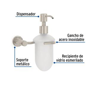 DISPENSADOR JABON BAÑO FOSET ELEMENT METAL SATIN ELA-75N