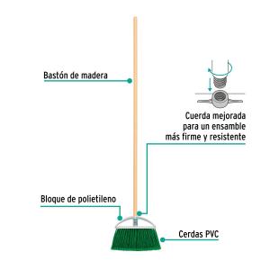 ESCOBA KLINTEK ALTA CON CABO MADERA 23 X 20.8 CM. ES-160A