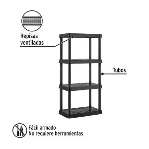 ESTANTERIA PRETUL PLASTICA 4 ESTANTES 61 X 38 X 125 CM.