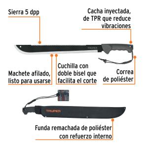 MACHETE TRUPER DOBEL FILO CON FUNDA 18