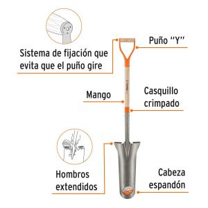 PALA TRUPER POCERA MEDIA LUNA MANGO MADERA ANILLA METAL