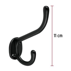 PERCHA HERMEX DOBLE VERTICAL ZAMAC NEGRO MATE PEPU-16