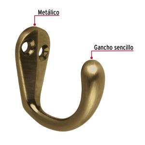 PERCHA HERMEX SIMPLE ZAMAC BRONCE ANTIGUO PEPU-02