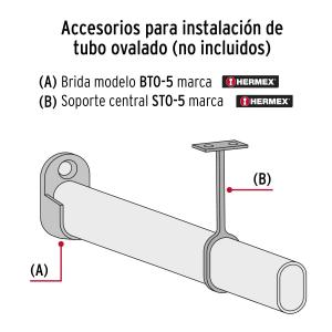 SOPORTE PARA BARROTE HERMEX OVAL NIQUELADO CENTRAL