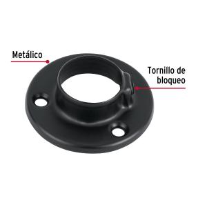 SOPORTE PARA BARROTE HERMEX REDONDO NEGRO 1
